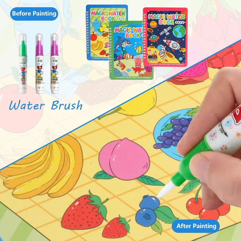 BUY 1 GET 1 FREE Reusable™️ 8 pages Magic Water Painting & Drawing Board Book + Doodle pen