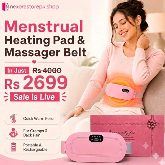 Premium Portable Menstrual Heating Pad & Cordless Massager Belt
